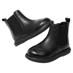 奥康童鞋女童短靴2025新款公主靴真皮女孩冬季加绒保暖皮靴鞋子