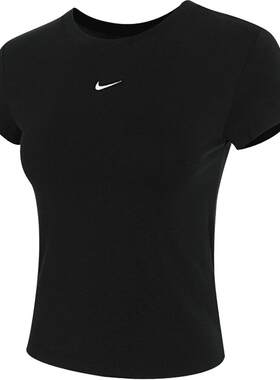 滔搏NIKE耐克女子刺绣LOGO圆领运动休闲短袖T恤FV5509-010