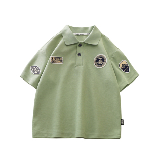 男童夏季短袖t恤2026新款中大童儿童洋气酷帅男孩百搭休闲POLO衫