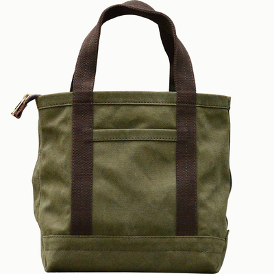重磅厚硬挺帆布托特tote包 军绿 咖啡带 单肩斜挎手提 uivy设计