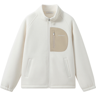 英氏男童加绒外套2025秋冬新款儿童摇粒绒上衣保暖羊羔绒夹克衫潮