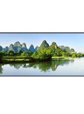 山水风景画现代简约自粘壁画客厅装饰画卧室床头贴画沙发背景墙贴