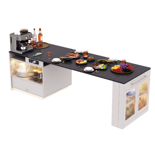 岛台餐桌一体家用可伸缩2025新款小户型多功能折叠岛台加餐桌定制