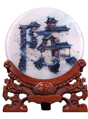 天然玉石装饰中式客厅平安扣