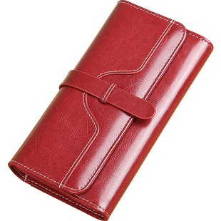 手拿钱包女长款真皮简约百搭气质大容量卡包一体软皮多卡功能钱夹