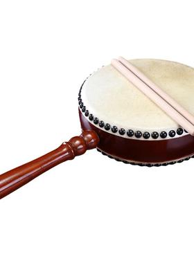 带柄扁鼓手柄鼓法器手工牛皮鼓