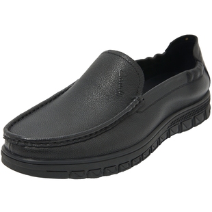 康莉真皮商务皮鞋男软底舒适上班2025年春季新款公务一脚蹬爸爸鞋