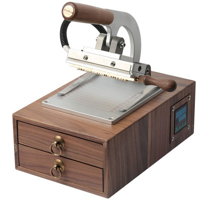 手动90XT胡桃木箱体烫金压唛机