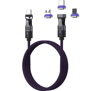 240W双TypeC旋转磁吸数据线540度弯头适用iPhone17/iPhone16安卓/macbook电脑苹果PD3.1快充车载编织线环保线