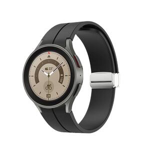 适用三星Watch5表带折叠扣磁吸硅胶表链Watch4/5pro腕带智能运动watch6classic手表替换Galaxy男女时尚配件