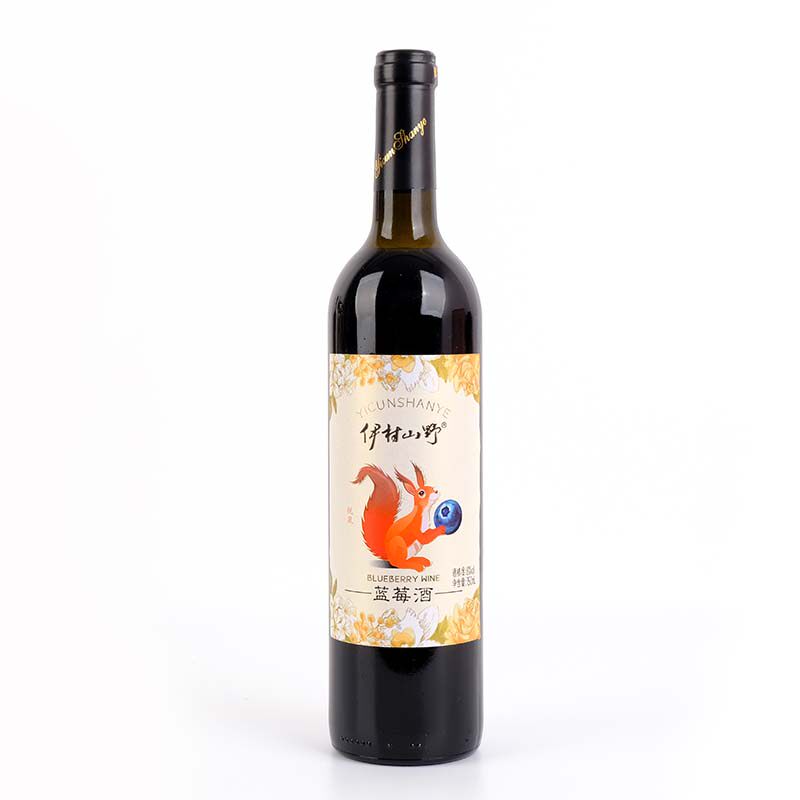 伊村山野悦鼠野生蓝莓果酒伊春蓝莓红酒冰酒东北特产半甜型