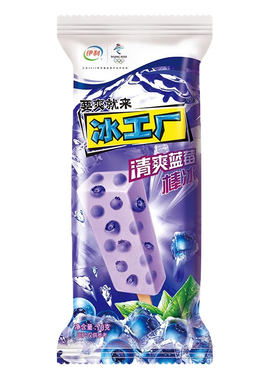 伊利冰工厂清爽蓝莓味冰棒