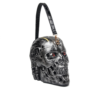 2025春夏个性创意美式机械骷颅头鬼头包包手提斜挎包男设计感小众