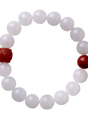 灵机生活馆和田玉手链男女新疆南红单珠玛瑙手串灵犀礼盒送人透亮