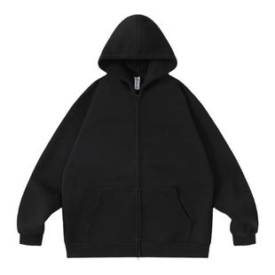 420g重磅连帽卫衣开衫男生春秋季2026新款纯色上衣外套休闲宽松