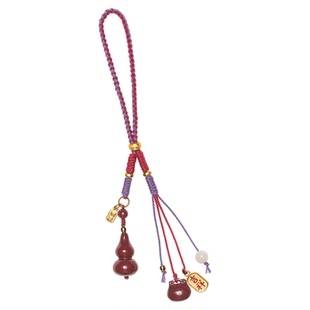 朱砂葫芦汽车挂饰车内福禄饰品出入平安挂件男女士后视镜车挂高档