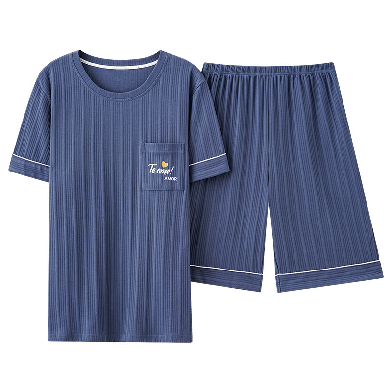男士大码宽松学生短袖家居服套装