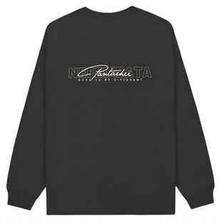 GWIT 美式高街重磅纯棉春秋内搭上衣印花体恤潮牌打底衫长袖T恤男