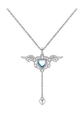 原创新款纯银丘比特之心爱心天使项链女轻奢小众轻奢女友新年礼物