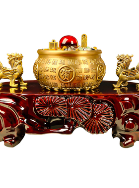 生财聚财小摆件铜貔貅聚宝盆