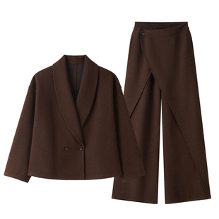 ZzZHANG｜R*L摩登美学_复古老钱廓形羊毛混纺斜纹青果领西服套装