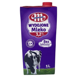 波兰妙可卢森牧场LUXMILCH无乳糖全脂牛奶1Lx12瓶 乳糖不耐受舒化