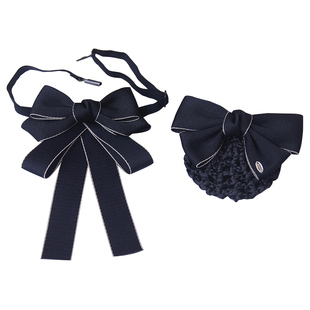 领花女职业头花套装银行酒店邮政工装领结制服衬衣系带蝴蝶结领饰