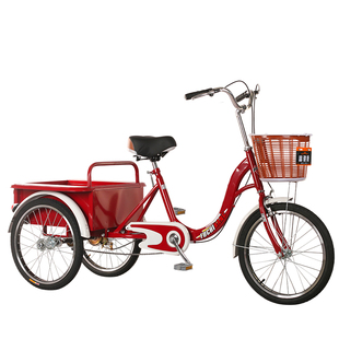 新款老年三轮车成人代步自行车储物车斗车老人脚踏车脚蹬车健身车