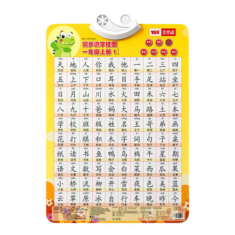 2026新版一年级识字挂图同步人教版语文上册幼小衔接有声认字墙贴