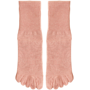 五指袜子女士纯棉秋冬季中筒全棉分趾厚款保暖防脚气防臭长袜无骨