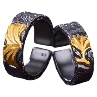 手工原创【三生有幸】情侣戒指一对男女金包银指环520礼物送男友