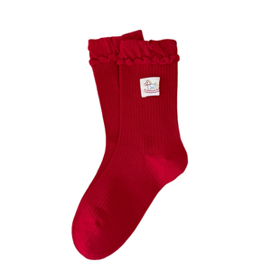 2026年马年本命年大红袜女中筒袜纯棉无骨可爱卡通结婚新年鸿运袜