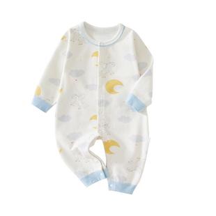 贝肽斯婴儿连体衣秋季男女宝宝纯棉衣服新生婴幼儿打底爬服睡衣S