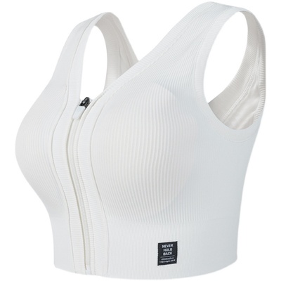 前置拉链运动内衣外穿V领文胸