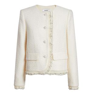 FIVE PLUS小香风短款外套法式花边上衣高奢粗花呢料女秋