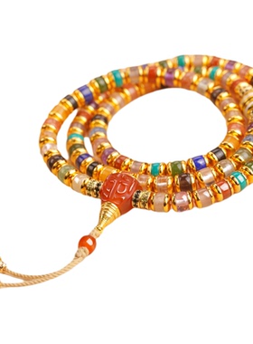 多宝手串佛珠手链直切文玩多巴胺多圈项链药片手链女