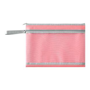 杰利a4文件袋双层拉链式手提收纳大容量资料袋初中生学科分类袋网纱A6笔袋一年级简约小清新A5发票袋定制logo