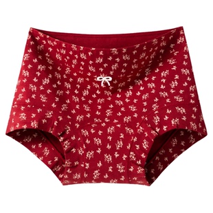 都市丽人红色平角内裤女士纯棉10a抗菌2025新款高腰本命年四角裤