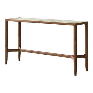 水墨兰亭北美黑胡桃玄关桌意式极简岩板玄关台入户走廊条案条几