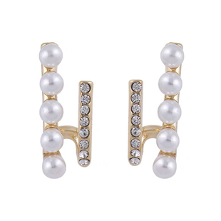 SUGAR双层锆石珍珠耳钉新款2026年爆款独特设计高级感气质耳环女
