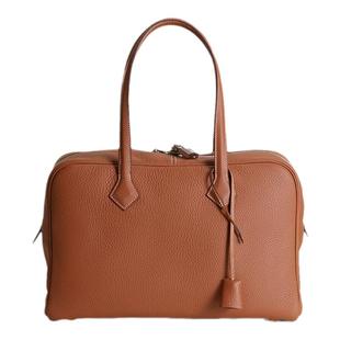 维多利亚复古帆布拼接进口真皮手工手提包单肩女包