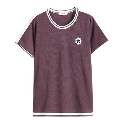 妈妈洋气大码短袖T恤女上衣