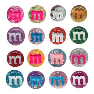 Mkop洞洞鞋配饰鞋扣配件水晶亮片M豆鞋花装饰扣适配Cross/Crocs