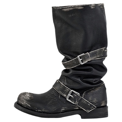 NEGATIVETHREE高短筒做旧马丁靴