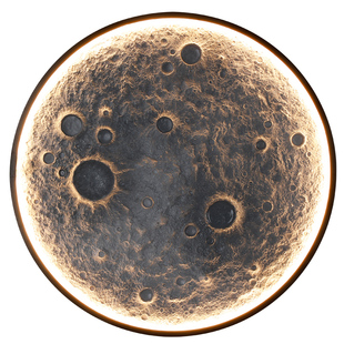 3D立体浮雕月球壁灯已接入米家APP客厅背景墙壁挂石膏月亮壁画灯