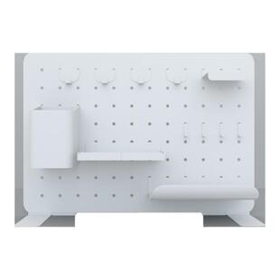 桌面洞洞板奶油风可立式收纳架宿舍卧室免打孔置物架磁吸板整理架