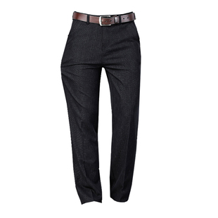 皮尔卡丹高腰牛仔裤男中老年宽松直筒男裤秋冬厚款商务休闲长裤子