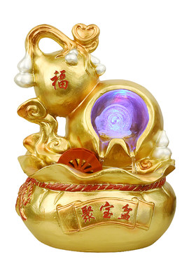 客厅吧台小葫芦流水招财摆件