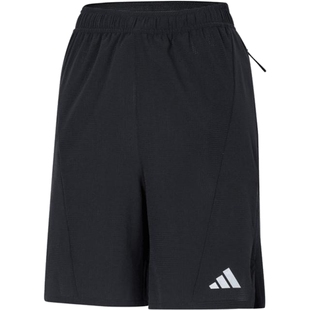 adidas阿迪达斯男子五分裤黑色宽松健身训练运动休闲短裤IS3732