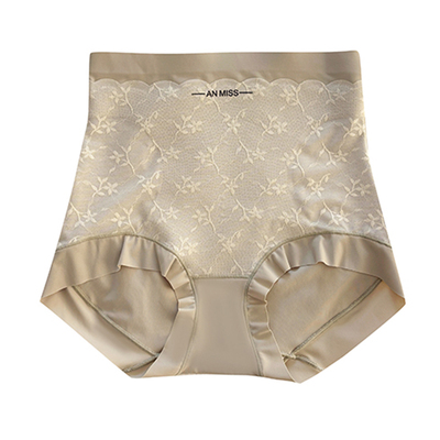 高腰收腹内裤女性感蕾丝冰丝无痕